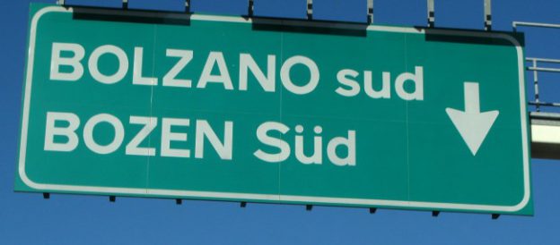 bolzano Bozen autostrada sign Italy