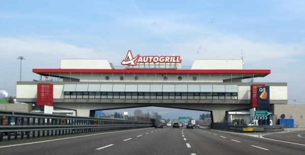 Driving Italian autostrada Autogrill rest stop