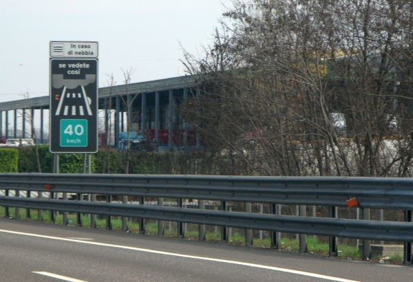 Driving Italian autostrada road signs