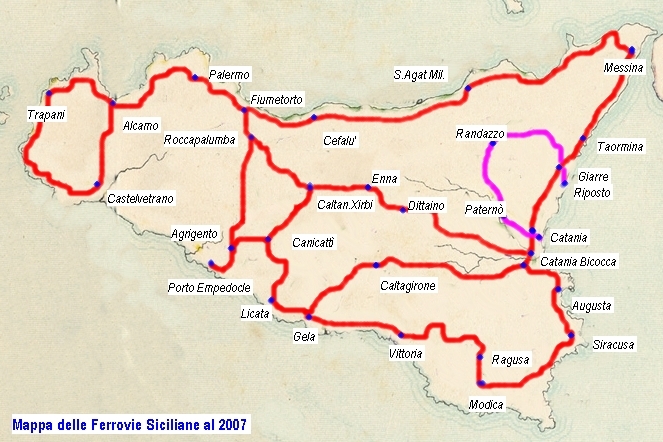 Sicily train map
